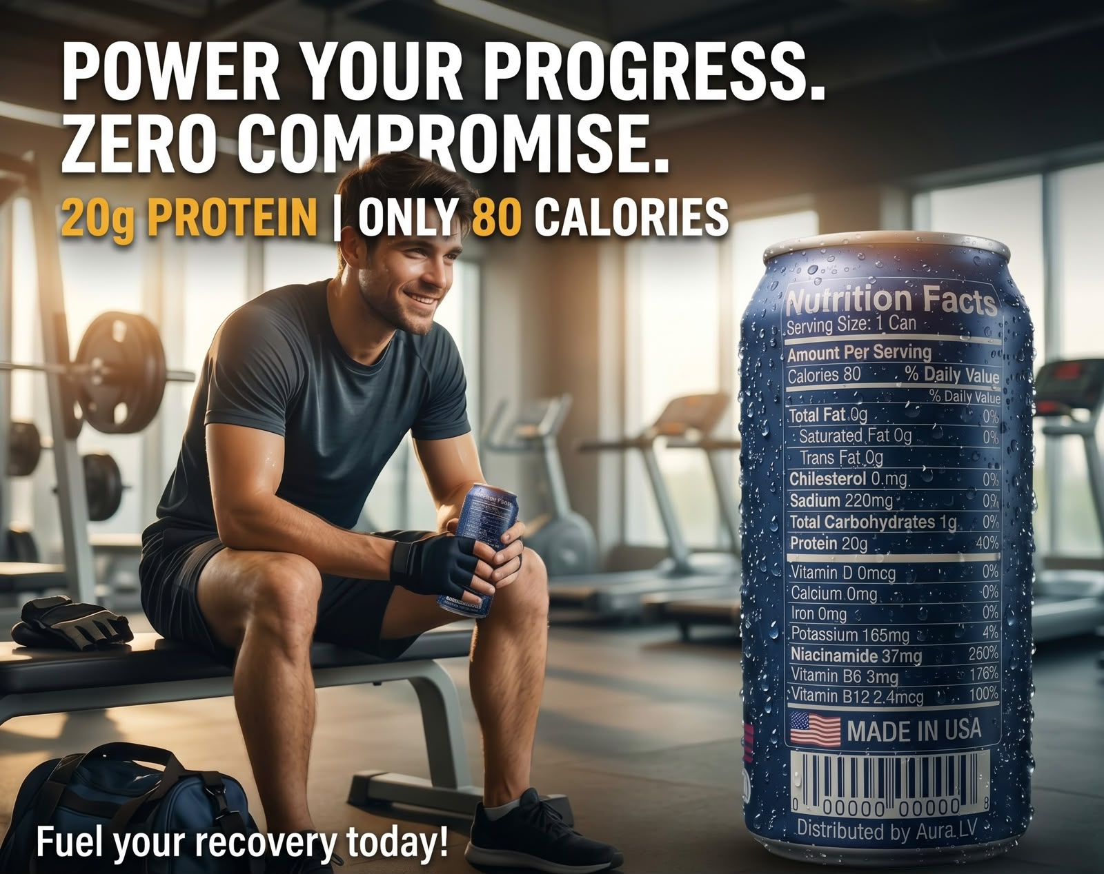 Athlete in the gym with AURA.LV — Power your progress